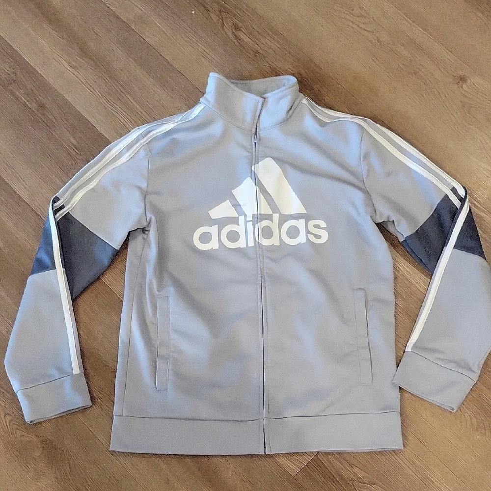 Adidas Kids 14/16 Light Gray Track Jacket